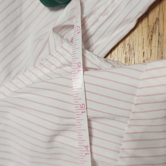 Abercrombie and Fitch Light Pink Pinstripe Long sleeve Blouse - Picture 6 of 12